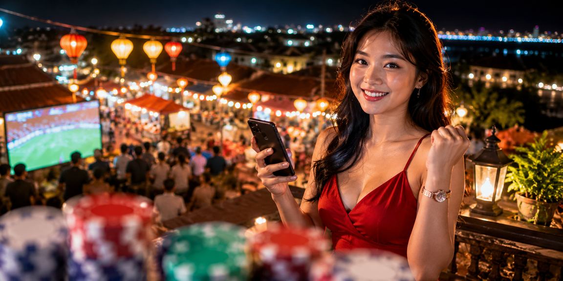 Không khí sôi động xem bóng đá và cá cược tại chợ đêm Ninh Bình